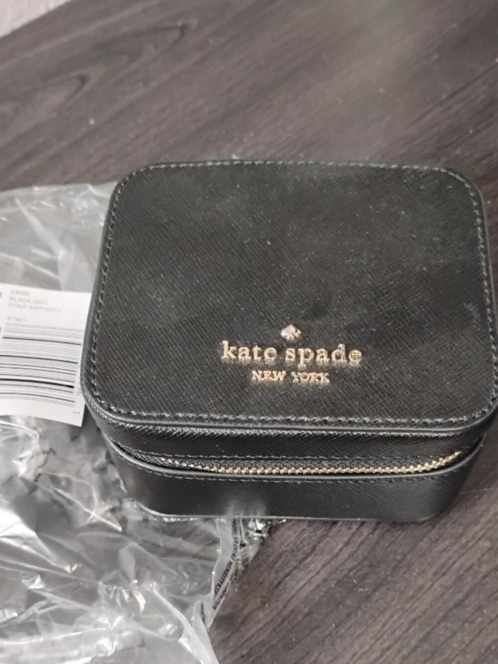 Kate Spade Staci Black Leather Saffiano Jewelry Travel Case NEW